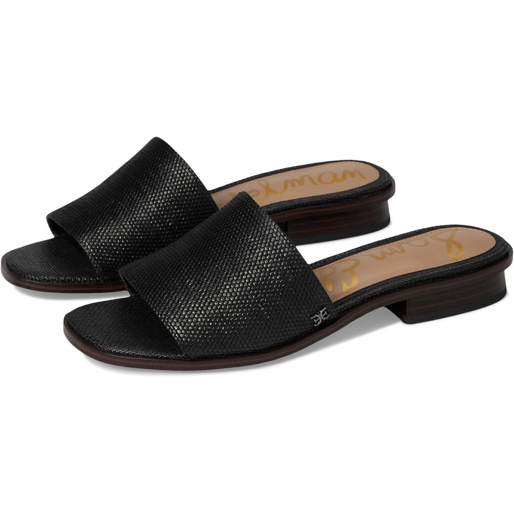 Sam Edelman Black Raffia Sabrina Mule Slide Sandals